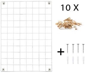 Metallo bianco Lavagna per promemoria, 50 x 70 cm - Evila Originals