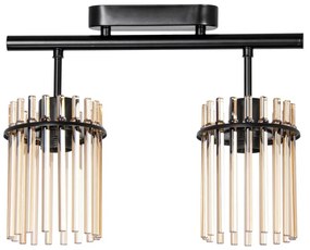 Lampadario a plafone 2xE27/60W/230V nero/fumé