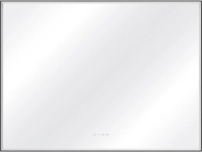 Specchio con illuminazione integrata bagno rettangolare SENSEA L 120 x H 90 x P 3.85 cm nero