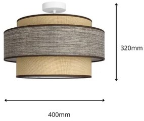 Lampadario a plafone GRACE 1xE27/60W/230V diametro 40 cm color crema/marrone