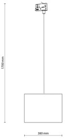 Lampadario a sospensione con filo Sistema ferroviario trifase TRACER 1xE27/15W/230V diametro 38 cm nero/grigio