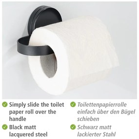 Porta carta igienica Static-Loc® nero Pavia - Wenko