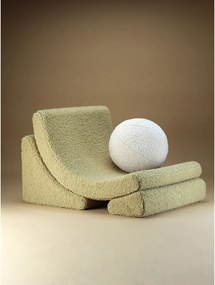 Poltrona per bambini verde con rivestimento in bouclé Moon – Wigiwama