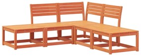 Set divani da giardino 5 pz marrone cera legno massello pino