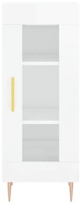 Credenza bianco lucido 34,5x34x90 cm in legno multistrato