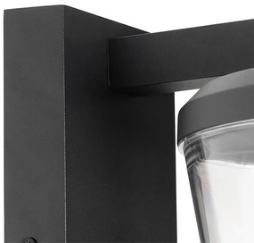 Lampada da parete per esterni nera IP44 con sensore di movimento - Joren