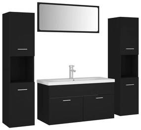 Set mobili da bagno nero in truciolato