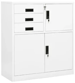 Armadio per ufficio bianco 90x40x102 cm in acciaio