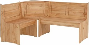 Set di panca angolare e tavolo da pranzo in legno di pino massiccio Samantha - Støraa