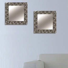 Specchio Capua quadrato in legno argento 99 x 99 cm