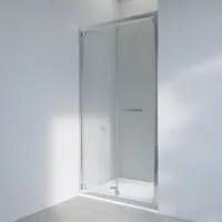 Porta doccia pieghevole Easy  100 cm, H 190 cm in vetro, spessore 6 mm trasparente cromato