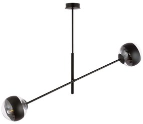 Lampadario Contemporaneo Yama Acciaio Nero 2 Luci E14 Ip20