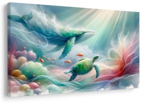 Quadro su tela – Balena e tartaruga marina