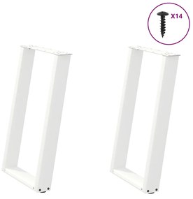 Gambe Tavolo Pranzo A U 2 Pz Bianco 50x(72-73)cm Acciaio /