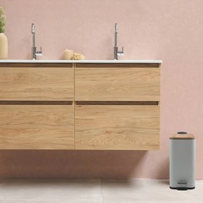 Cestino per la spazzatura bianco in acciaio con pedale 5 l Erik – Spirella