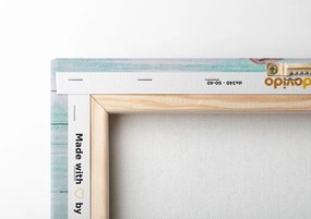 Stampa su tela – Peonie su cuore di legno