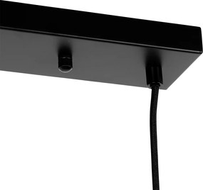 Lampadario nero con vetro fumé oblungo 3 luci - Ayesha