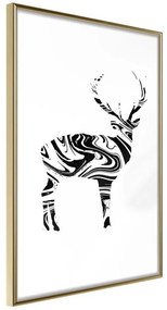 Poster  Marble Stag  Cornice Quadri Cornice d'oro, Larghezza x Altezza Home decor 20x30