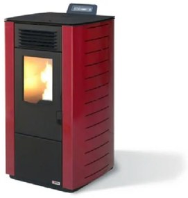 Stufa a pellet ad aria 8.8 kW con ventilazione frontale King 98 bordeaux