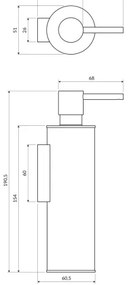 OMNIRES MP60721BL - Distributore di sapone MODERN PROJECT 150 ml opaco nero