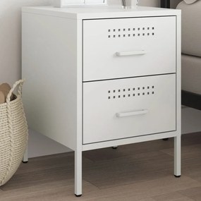 Comodino Bianco 36x39x50,5 Cm İn Acciaio /