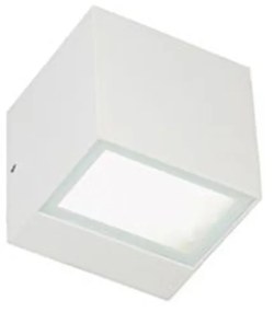 Applique Da Esterno Mini Biemissione Box Alluminio Bianco 5,5+5,5W Led 4000K