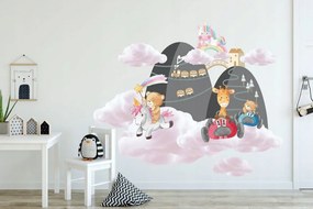 Adesivo da muro di qualità per bambini con animali delle favole 80 x 160 cm