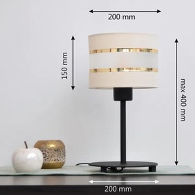 LED Lampada da tavolo HELEN 1xE27/15W/230V color crema/nero/oro