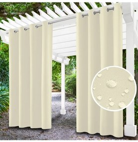 Tenda da giardino su anelli sulla terrazza MIG16 crema