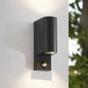 Lindby applique da esterno Palina, sensore, IP44, antracite Palina Lindby, dimmerabile, Nero, Alluminio, Moderno