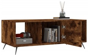 Tavolino da salotto rovere fumo 102x50x40 cm legno multistrato