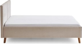 Letto matrimoniale imbottito beige con rete inclusa 140x200 cm Piano – Meise Möbel