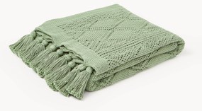 Coperta lavorata a maglia con nappe Sarah