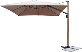 MOLLY - ombrellone effetto legno palo laterale 3x3