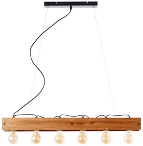 Brilliant - Lampadario a sospensione con filo CALANDRA 6xE27/42W/230V pino