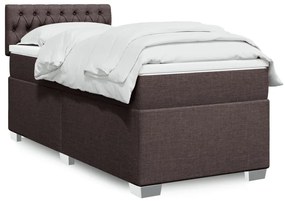 Giroletto A Molle Con Materasso Marrone Scuro 90x190cm Tessuto /