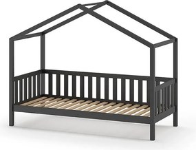 Letto per bambini in legno di pino antracite 90x200 cm DALLAS - Vipack