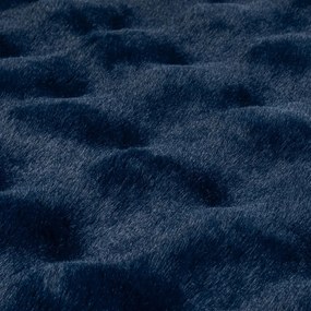 Tappeto in pelliccia sintetica blu scuro 80x150 cm Waffle Faux Fur - Flair Rugs