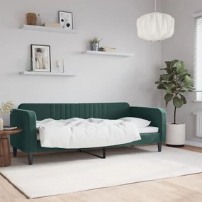 Letto Da Giorno Verde Scuro 80x200 Cm İn Velluto /