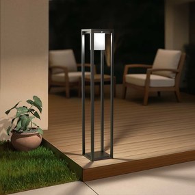 Paletto Lanterna Solare 80cm Nero con Sensore + Picchetto Colore  Bianco Naturale 4.000K
