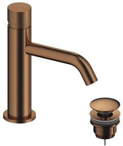 Rubinetto per lavabo a canna bassa Loop K oro rosa spazzolato in ottone SANYCCES