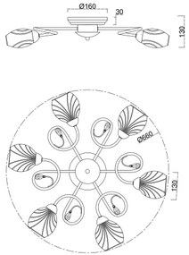 Brilagi - Lampadario a plafone MEGAPOLIS 6xE14/60W/230V cromo lucido