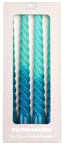 Candele in set da 4 pezzi tempo di combustione 3 h Dip Dye - Rex London