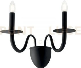 Applique a parete armstrong nera 2 luci attacco e14 45x26x36cm in m...