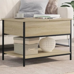 Tavolino Salotto Rovere Sonoma 70x50x50 Cm Multistrato Metallo /
