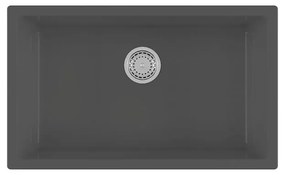 Lavello integrato 1 vasca in ceramica nero GALASSIA Ceramica L 46 x L 76 cm