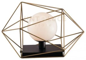 Lampada da tavolo abraxas nero e oro 1 luce attacco e27 40,5x29,5x2...