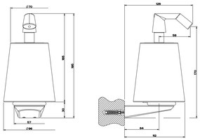 Dispenser porta sapone liquido a Muro cromo Cono 45413 Gessi