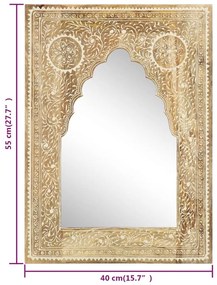 Specchio Dipinto a Mano 40x55 cm in Legno Massello di Mango
