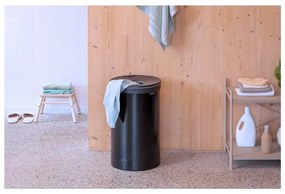 Cesto portabiancheria in metallo nero opaco 60 l - Brabantia